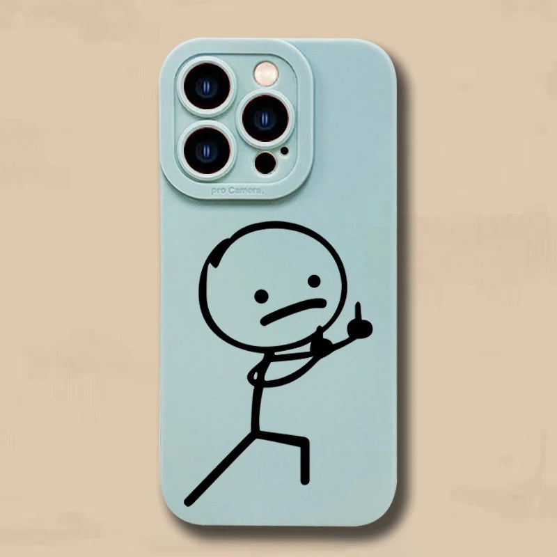 Cute Cartoon Matte Silicone Phone Case For iPhone
