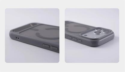 Matte Translucent MagSafe iPhone Case, Metal Holder Bumper