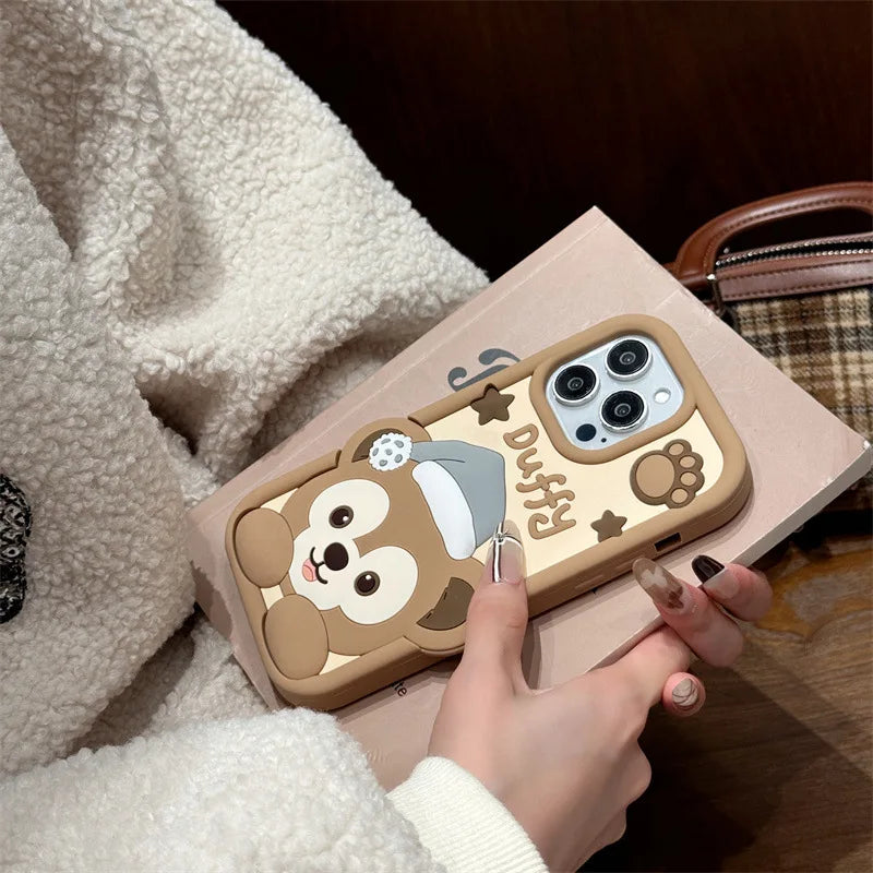 Korean Cartoon Bear Phone Case For iPhone