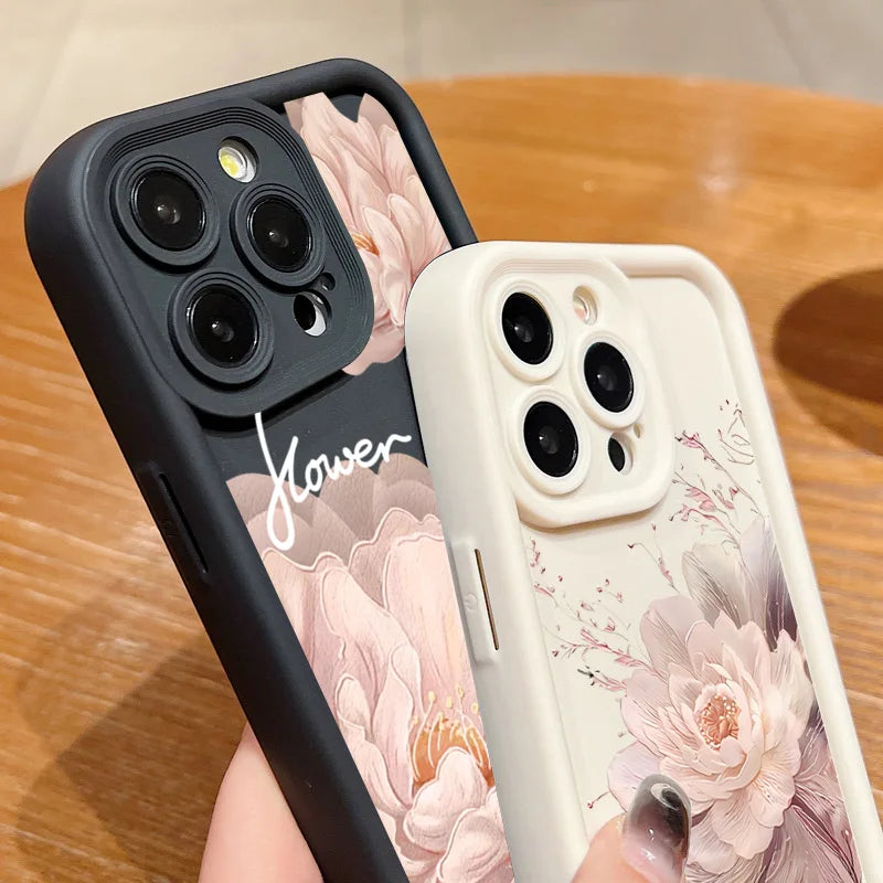 Case For iPhone Beautiful Flower Silicone