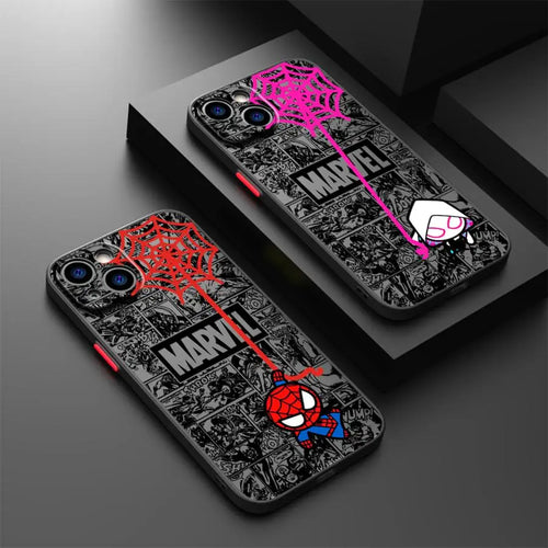 Marvel Cartoon Spiderman Funda Back Phone Cover Case For iPhone