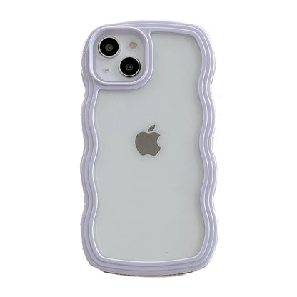 Cute Transparent Curly Wave Bumper Phone Case