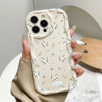 Fresh Small Blue Floral Pattern Phone Case For iPhone
