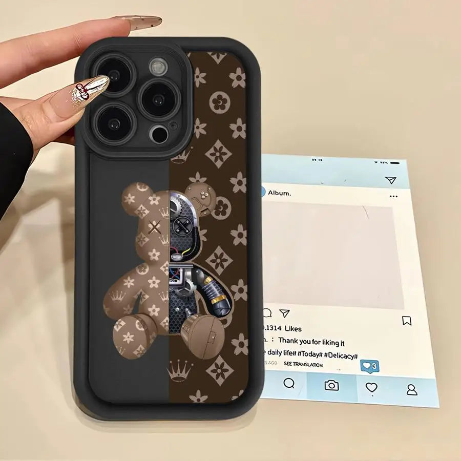 TPU Soft Phone Case For iPhone Fashion Cute Robert Bear