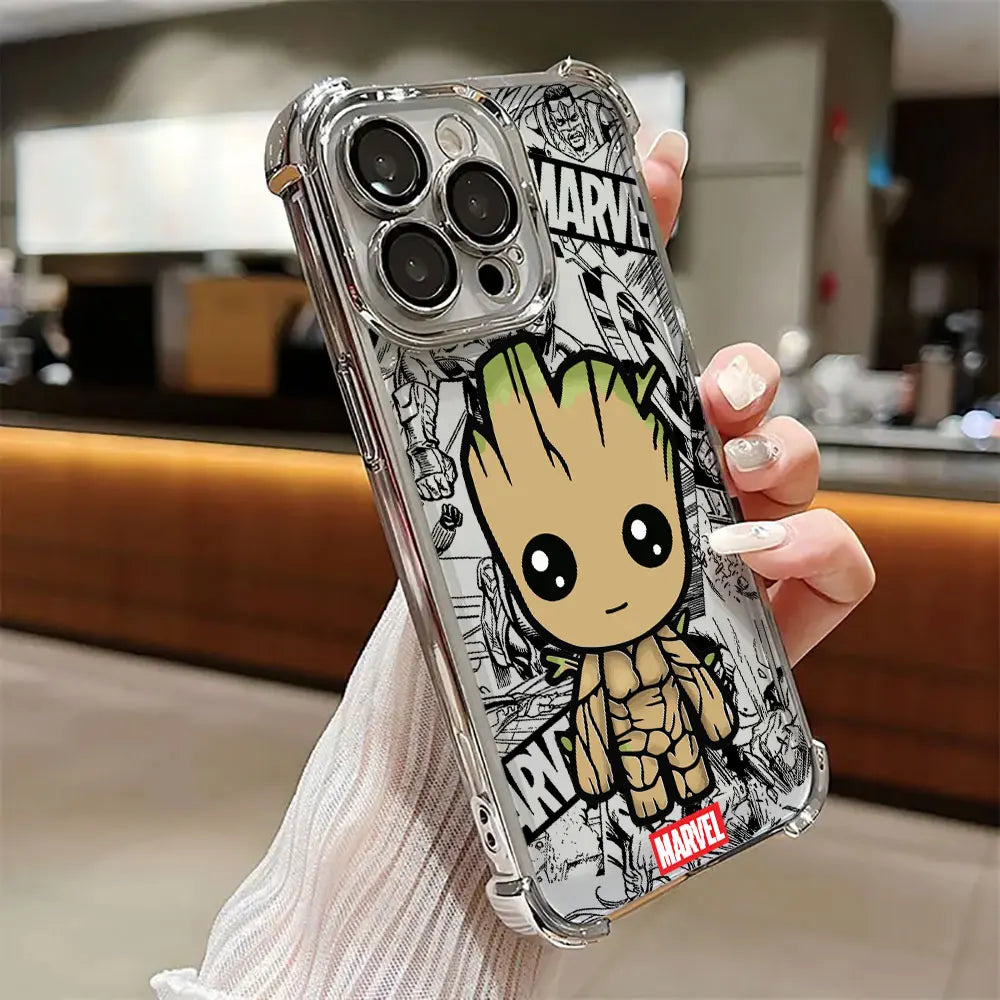 Marvel Groot Rocket Raccoon Cute Shockproof Case For iPhone