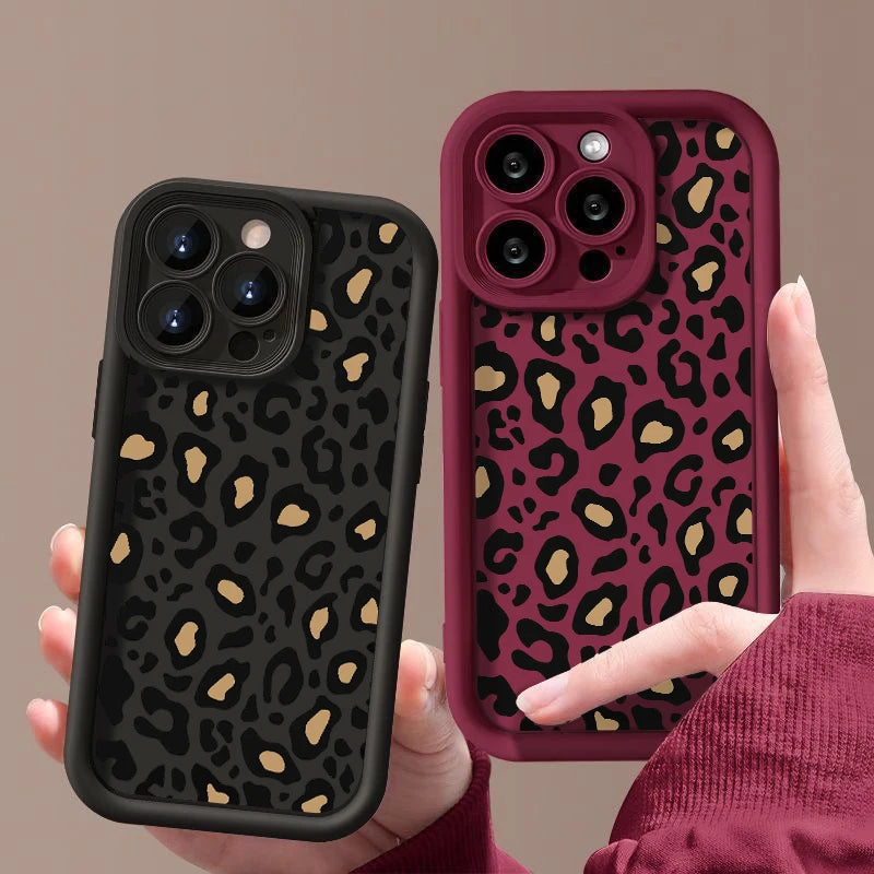 Leopard Patterned Case For iPhone Shockproof Bumper Phone Cover Coque