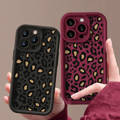 Leopard Patterned Case For iPhone Shockproof Bumper Phone Cover Coque