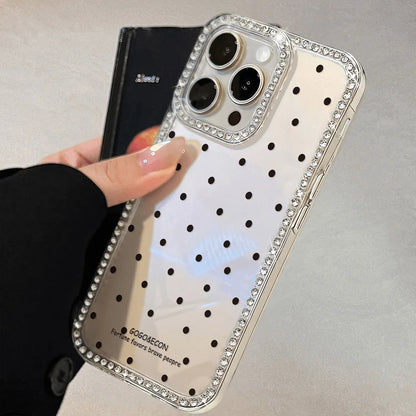 INS Polka Dot Glitter Clear Phone Case For iPhone