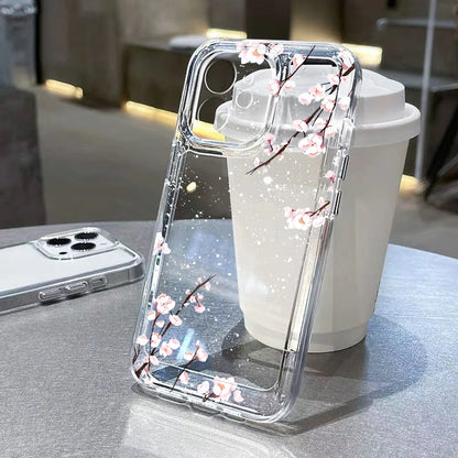 Transparent Flower Phone Case For iPhone