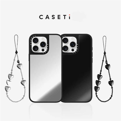 Makeup Mirror MagSafe Phone Case With Bracelet Wrist Charm For iPhone