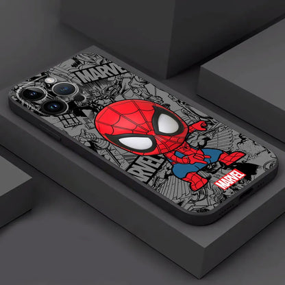 Cartoon Marvel Silicone iPhone Case – Groot & Spiderman