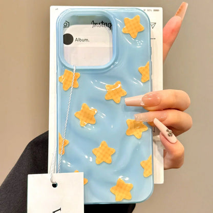 Korean Ins Meteorite Lattice Star Phone Case For iPhone Lovely Bracelet Silione Cover