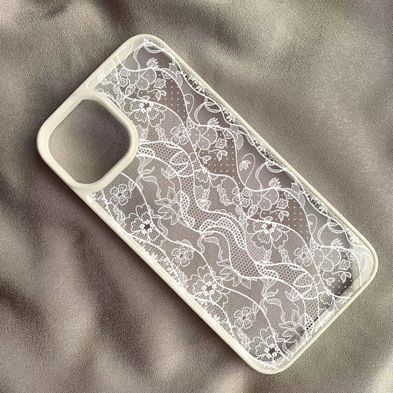 Vintage White Lace Floral Phone Case For iPhone