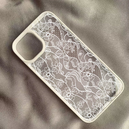 Vintage White Lace Floral Phone Case For iPhone