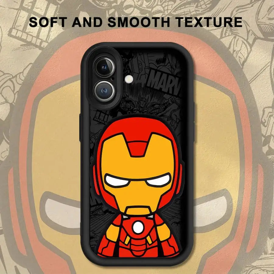Marvel Cartoon Groot Iron Man Soft Cover Phone Case For iPhone