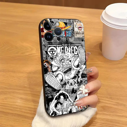 One Piece Luffy Adventure King Black Soft Phone Cover Case For iPhone