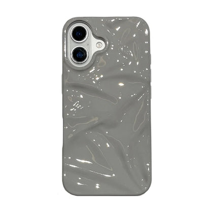 Simple Fashion Glossy Grey 3D Folds Texture Phone Case