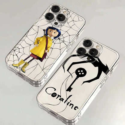 Coraline Soft Clear Phone Case For iPhone