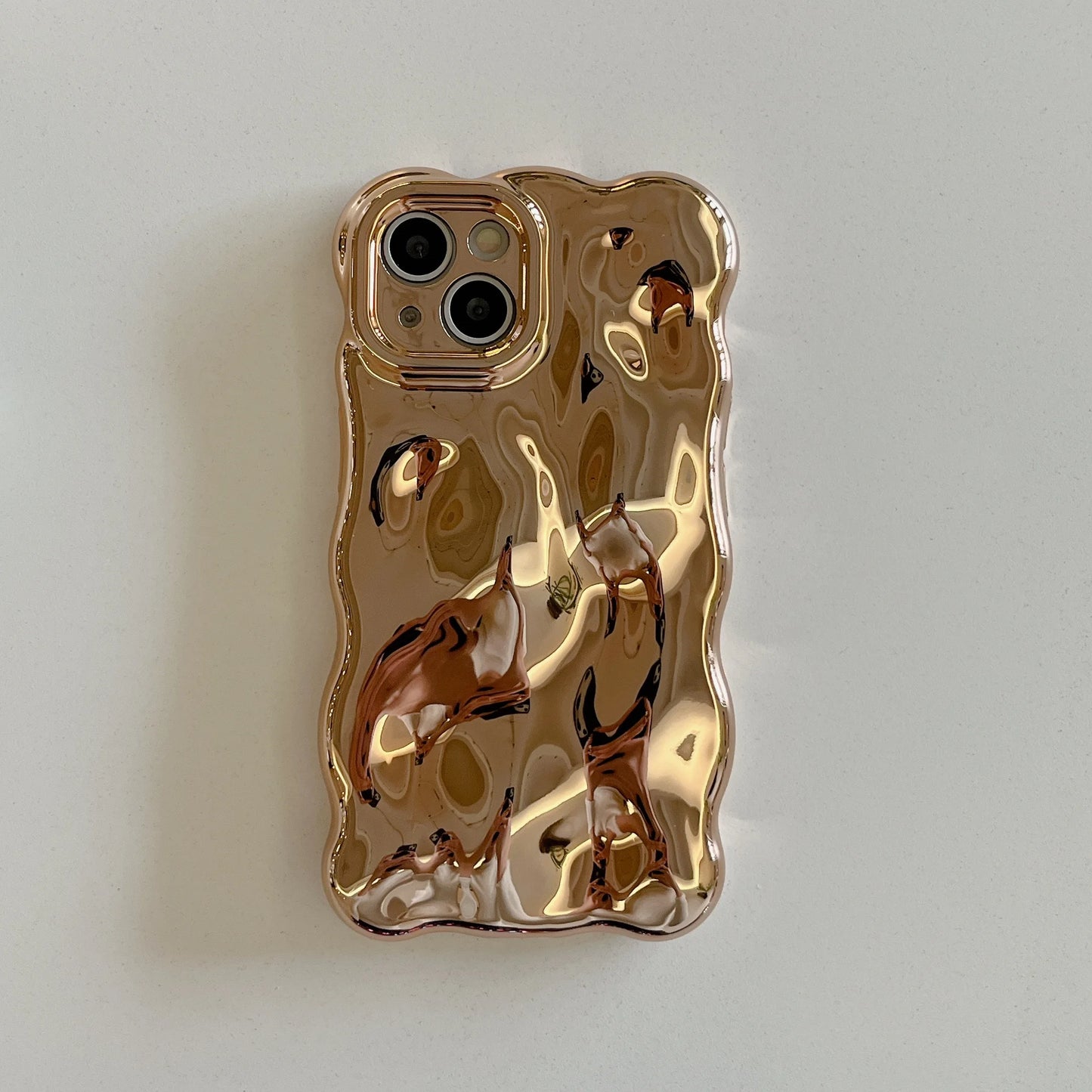 Stylish Solid Color Wave Bubble Phone Case For iPhone