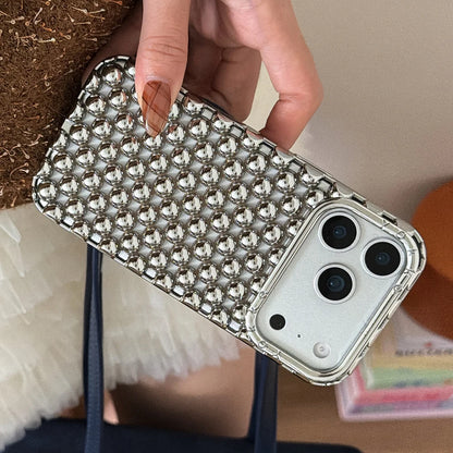 Electroplated Orange Pearl Pattern Phone Case For iPhone Soft Shockproof Silicone Cover Girls