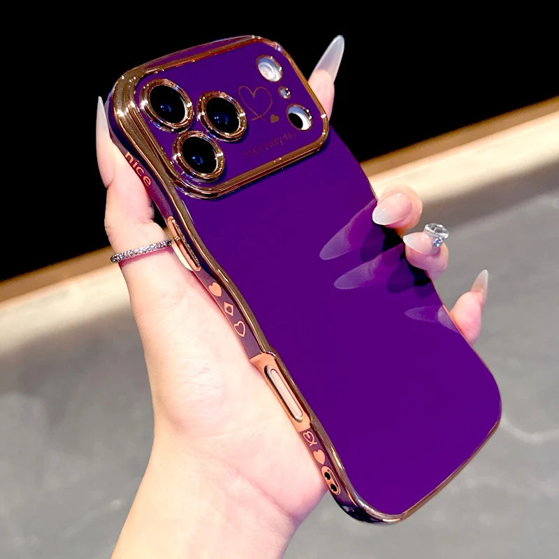 Plated Soft Wave Phone Case For iPhone