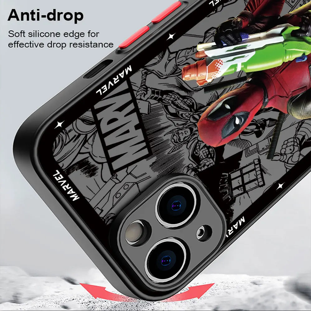Marvel Deadpool Case For iPhone Matte Cover Luxury Clear Hard