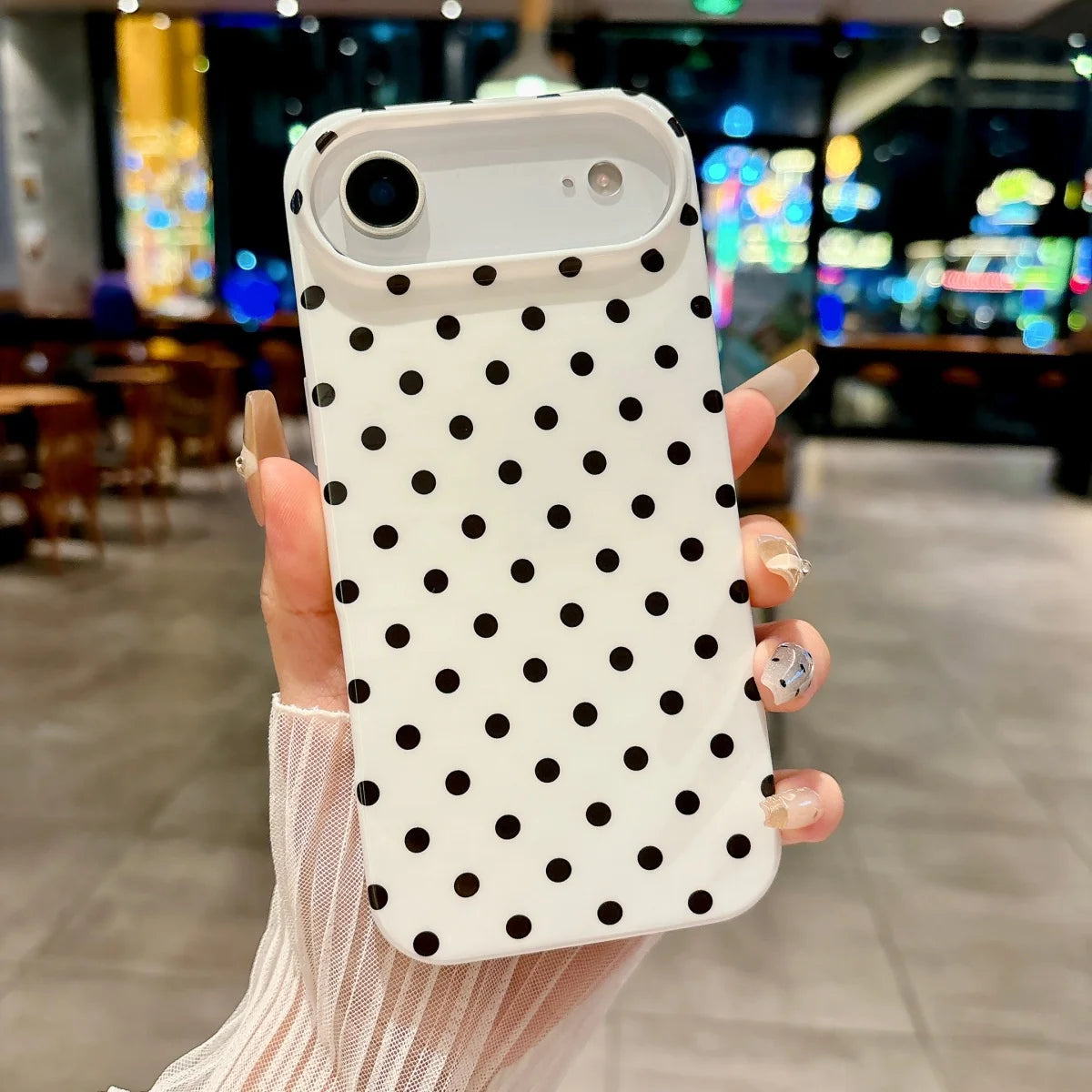 Korea Colorful Polka Dot Pattern Phone Case For iPhone Circular Wave Point Shockproof Bumper Cover