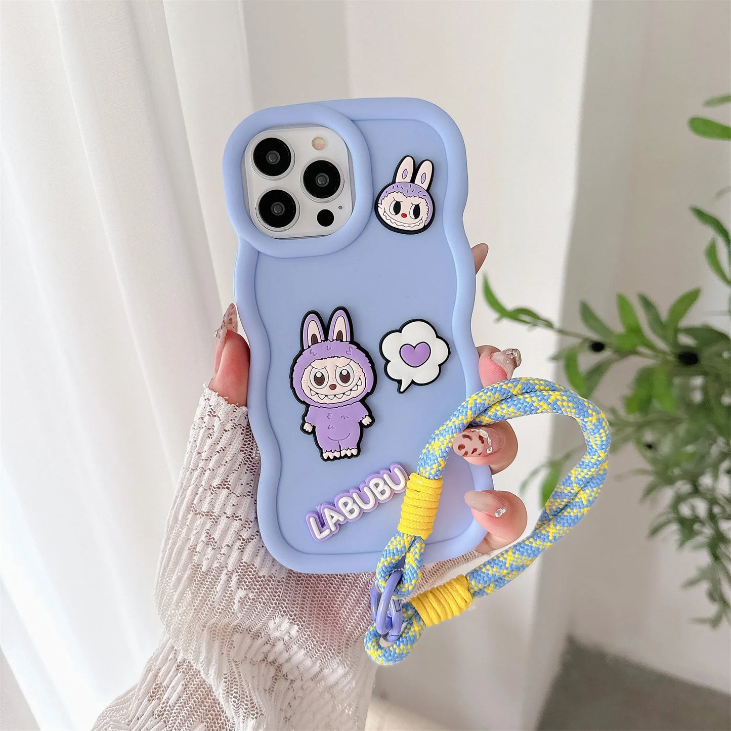 Wrist Strap Cartoon Cloth Lala Phone Case For iPhone