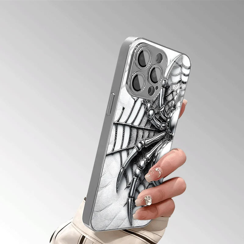 Spider Web Pattern Glass Phone Case Suitable For iPhone