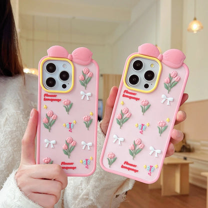Cute 3D Tulips Lovely Flowers Phone Case