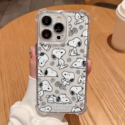 Snoopy Four Corner Anti Fall Airbag Shell Case For iPhone