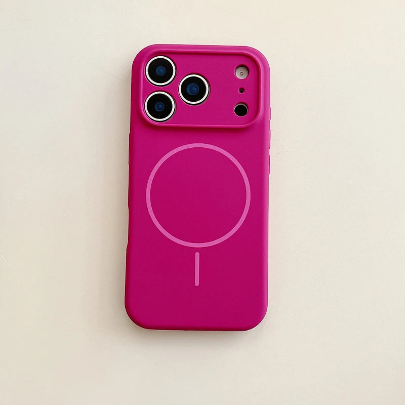 For Magsafe Magnetic Wireless Charging Solid Color Silicone Phone Case For iPhone