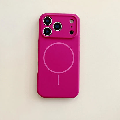 For Magsafe Magnetic Wireless Charging Solid Color Silicone Phone Case For iPhone