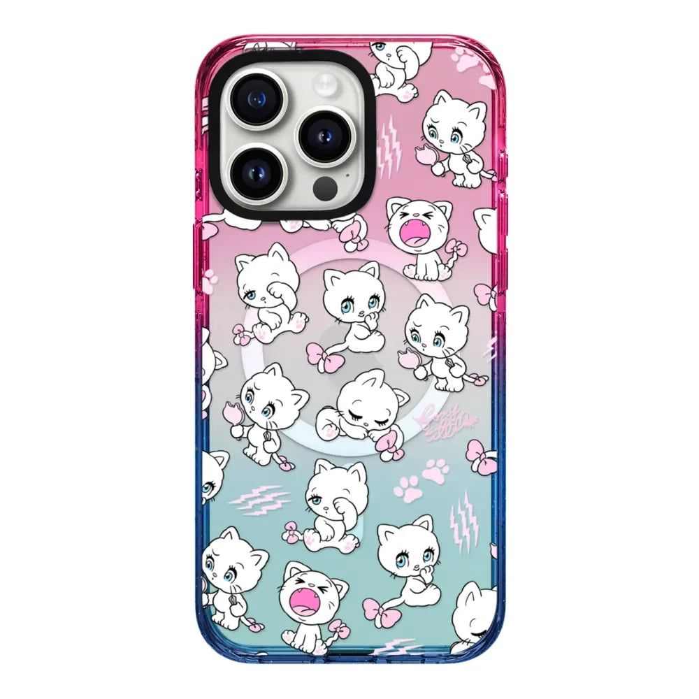 Cartoon Rabbits Pink Hearts Acrylic Phone Cover For IPhone