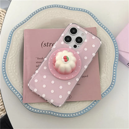 Cute Pink Polka Dot Magnetic Phone Case