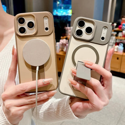 For Magsafe Invisible Bracket Magnetic Phone Case For iPhone Soft Frame Shockproof Cover