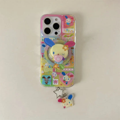 Rainbow Rabbit Dopamine Bunny Art Phone Case For Magsafe iPhone