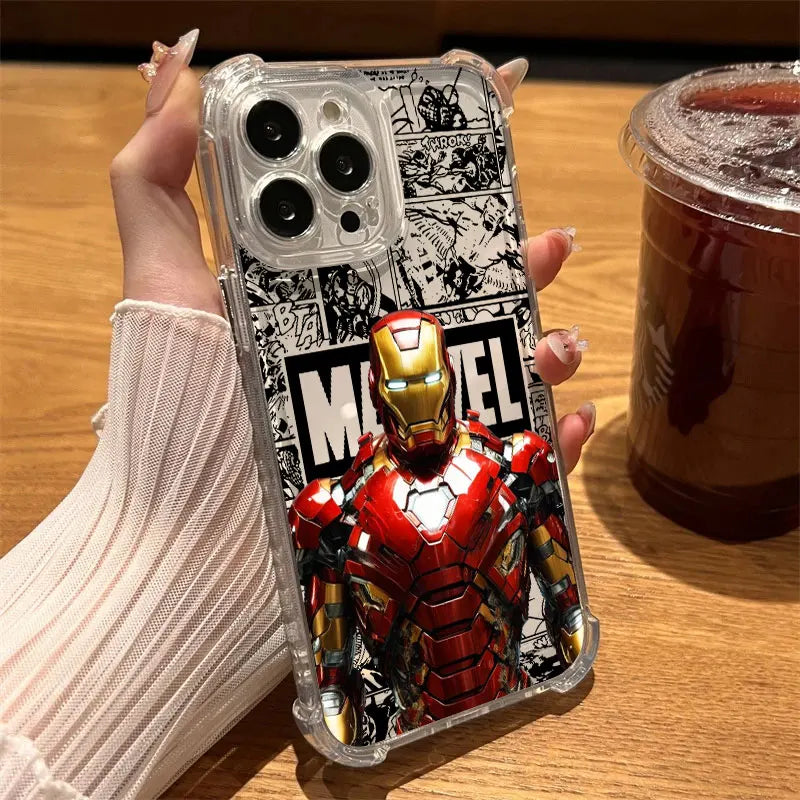Marvel Spiderman Ironman Comic Clear Case For iPhone