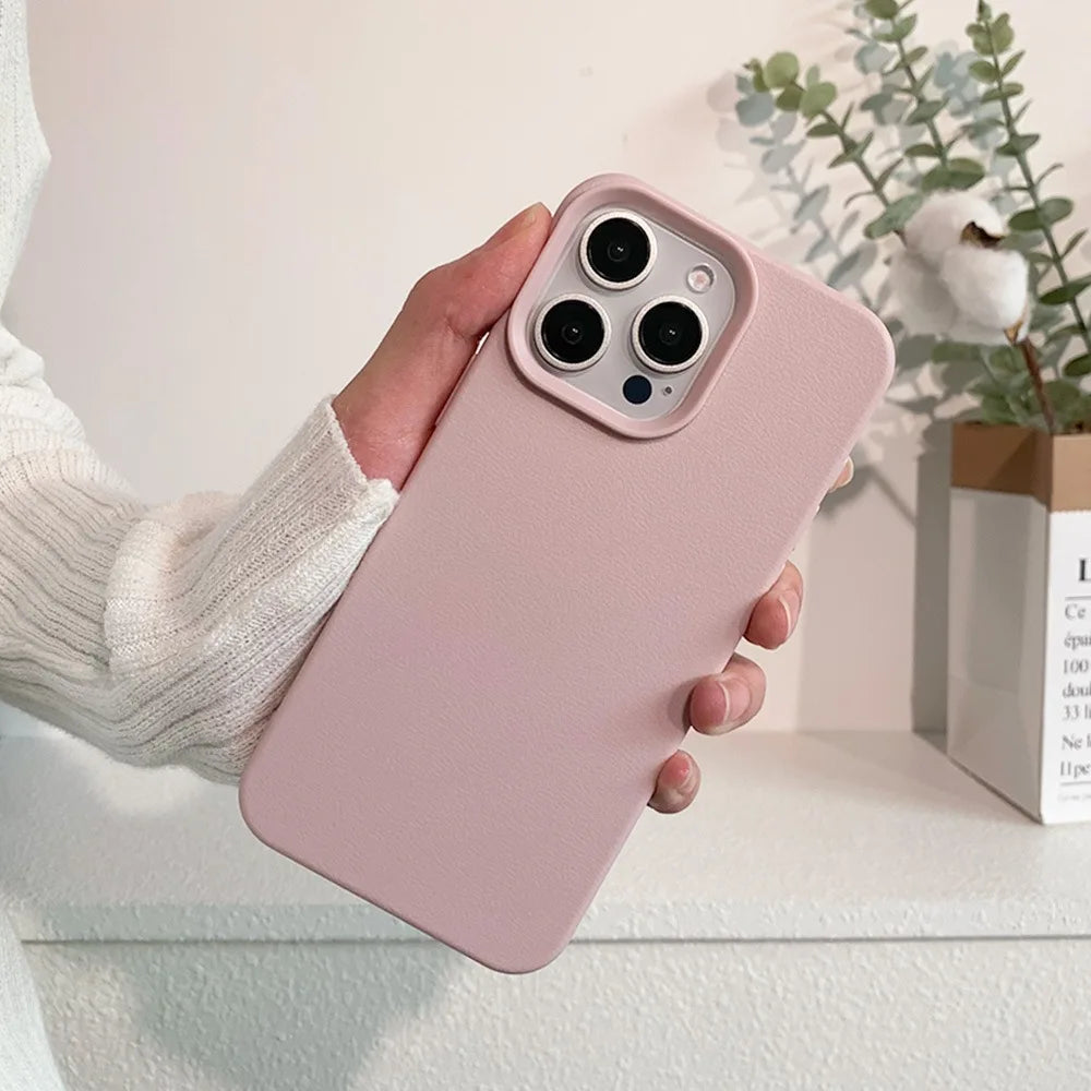 Leather Shockproof Soft TPU Phone Case For iPhone