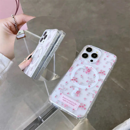Y2K Pink Bow Flower Phone Case For iPhone