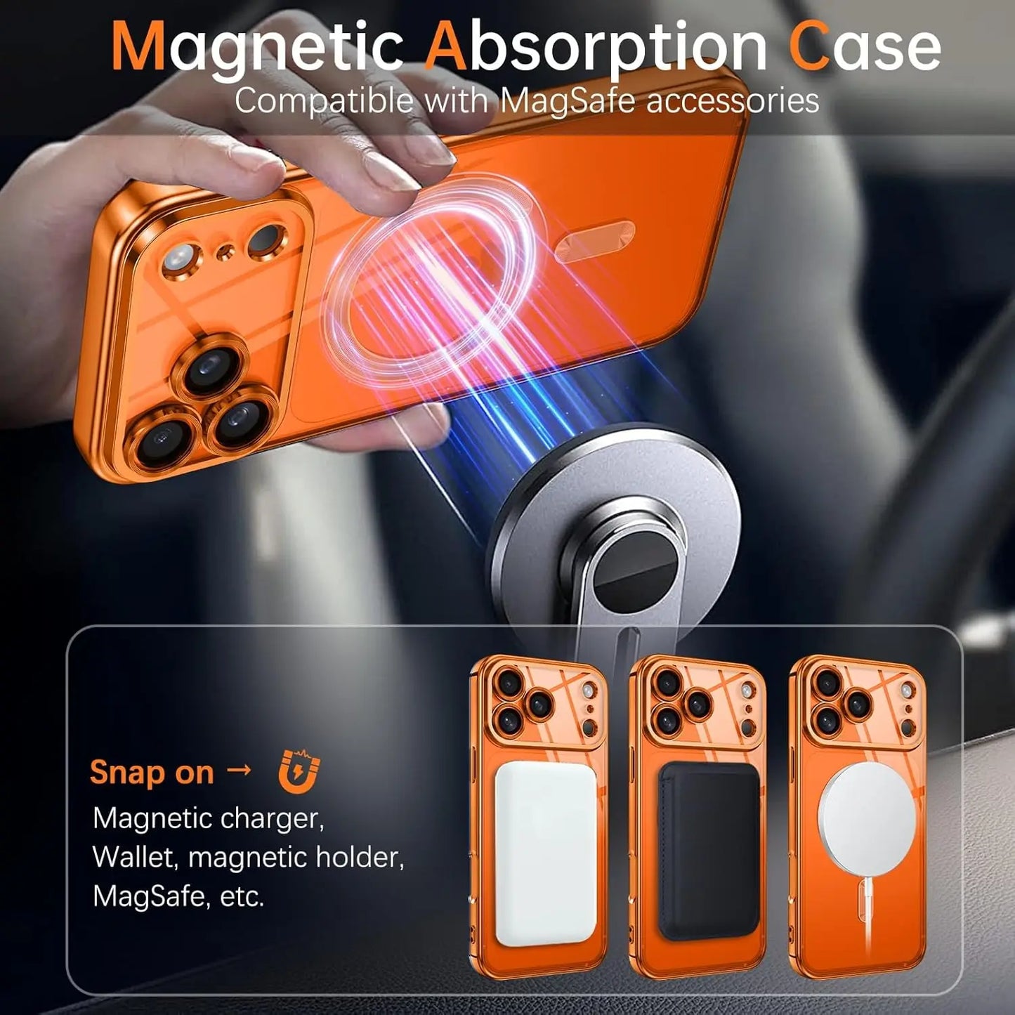 Soft TPU Clear Magnetic Case with Camera Protection For iPhone