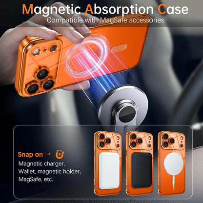Soft TPU Clear Magnetic Case with Camera Protection For iPhone