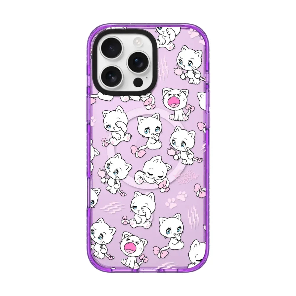 Cartoon Rabbits Pink Hearts Acrylic Phone Cover For IPhone