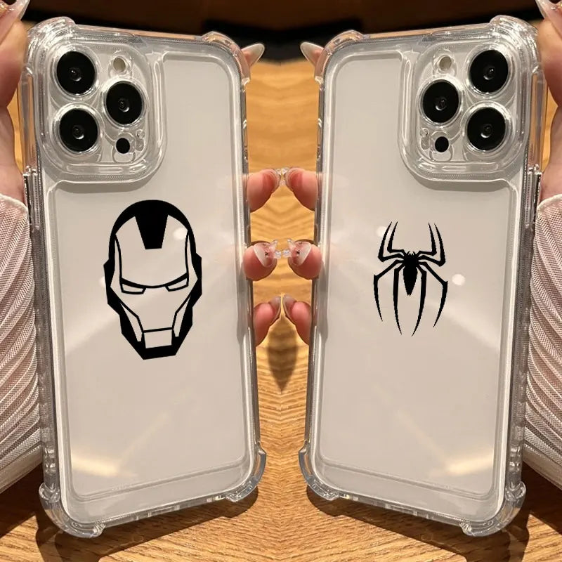 Marvel Spiderman Ironman Clear Case For iPhone