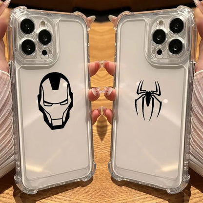 Marvel Spiderman Ironman Clear Case For iPhone
