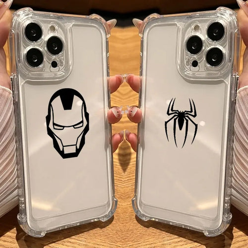 Marvel Spiderman Ironman Clear Case For iPhone