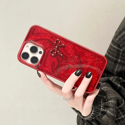 Fashion Polka Dot Bowknot Glitter Phone Case