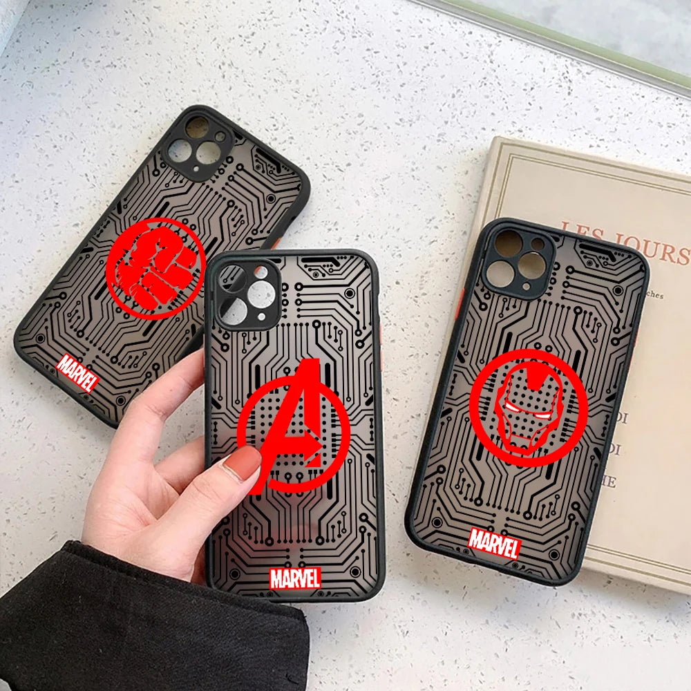 Marvel Avengers Logo Matte Translucent Case For iPhone