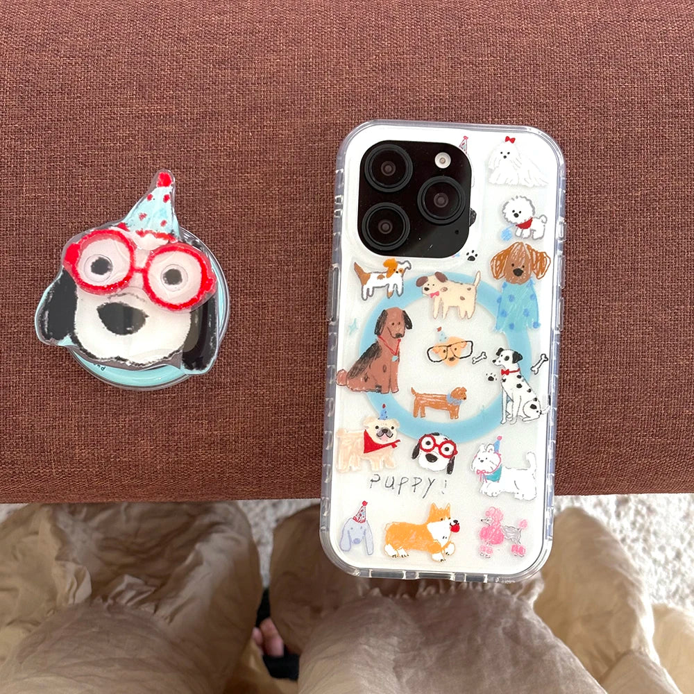 Cute Puppy Cartoon Dog Magnetic Phone Case