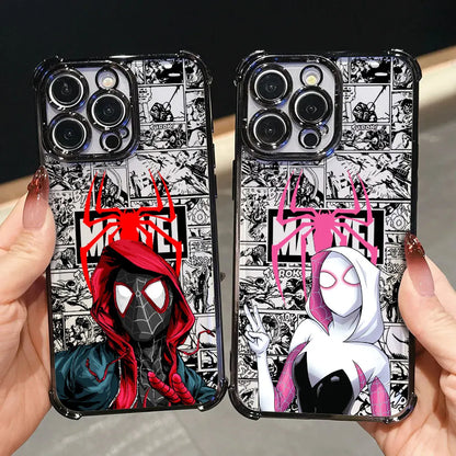 Comics Marvel Spiderman Miles Morales Gwen Phone Case For iPhone